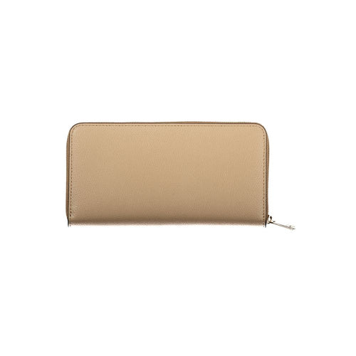 Beige Leather Woman Wallet