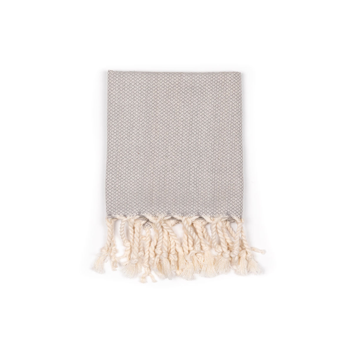 Handwoven Cotton Peskir Towel – Light Grey