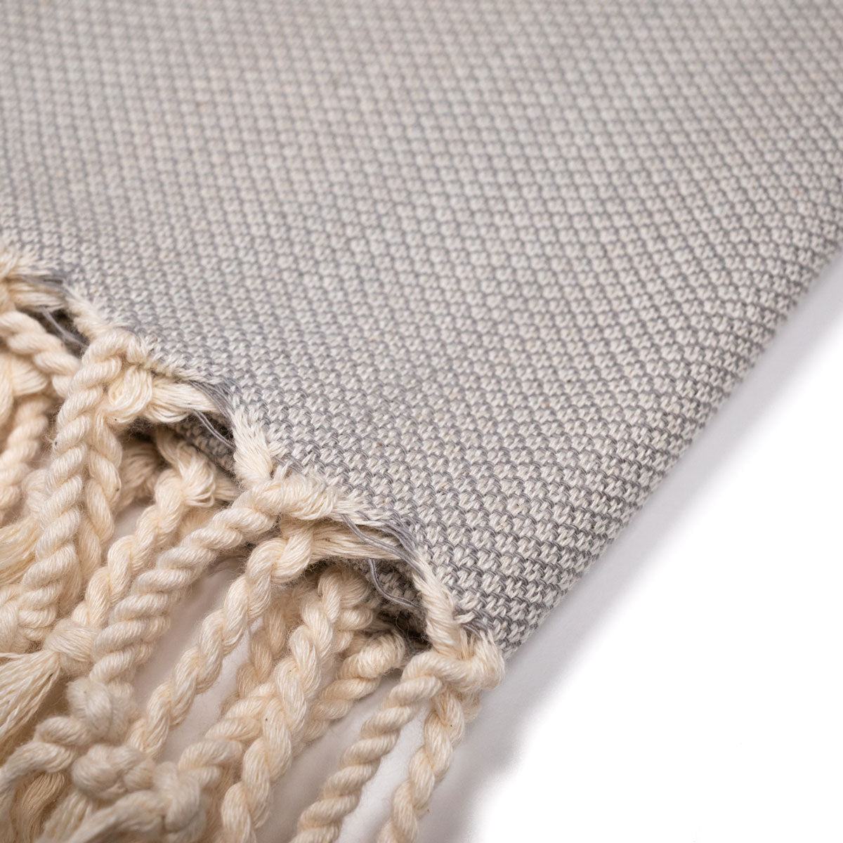 Handwoven Cotton Peskir Towel – Light Grey
