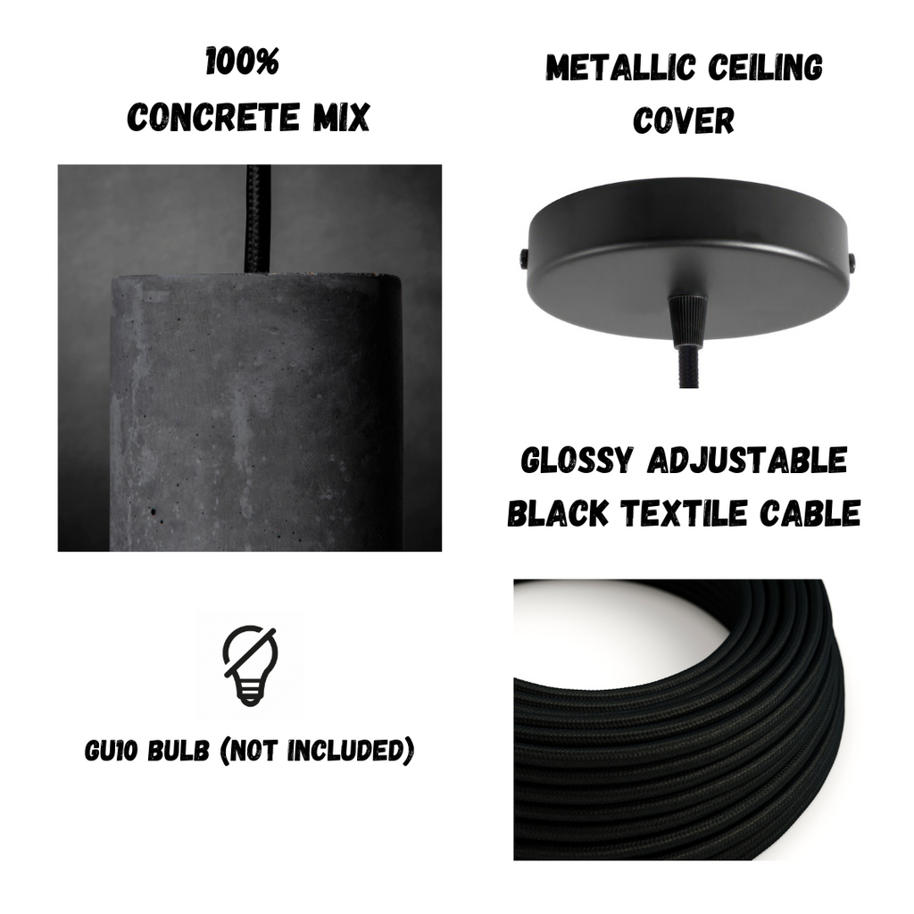 Gray Concrete Pendant Light