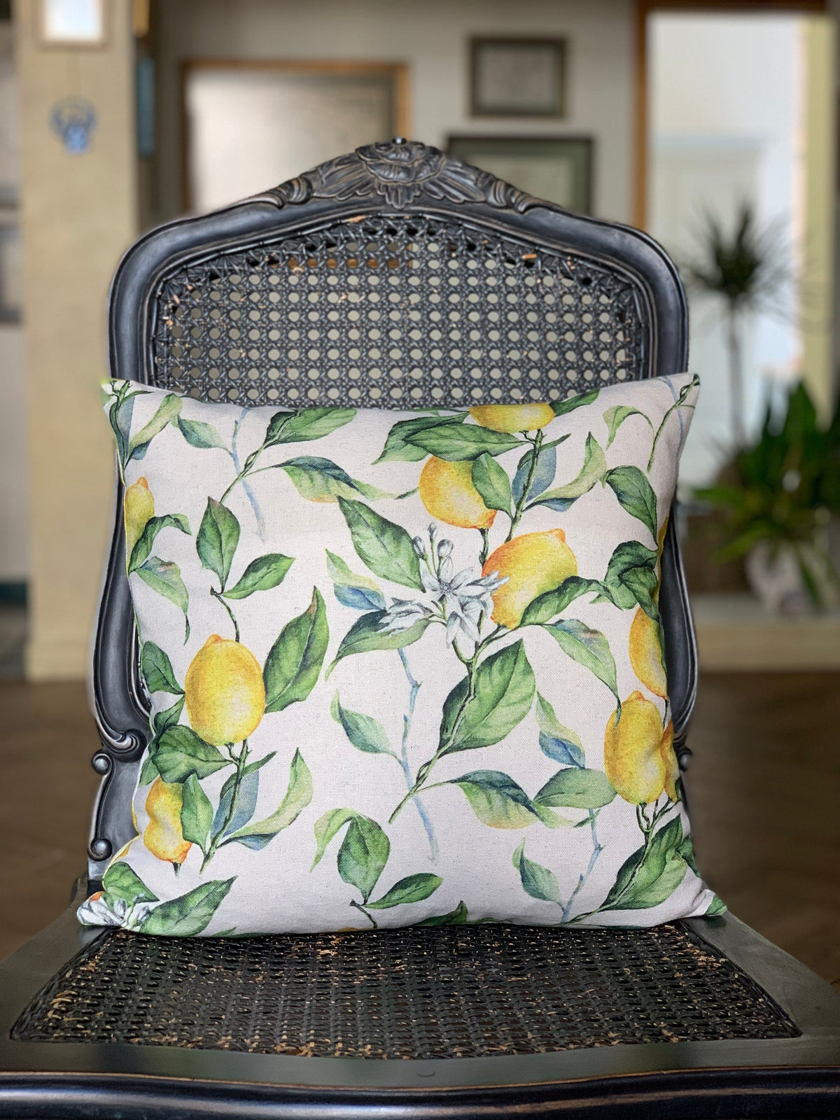 Lemon Cushion Cover, Cotton & Linen, 45 × 45 cm
