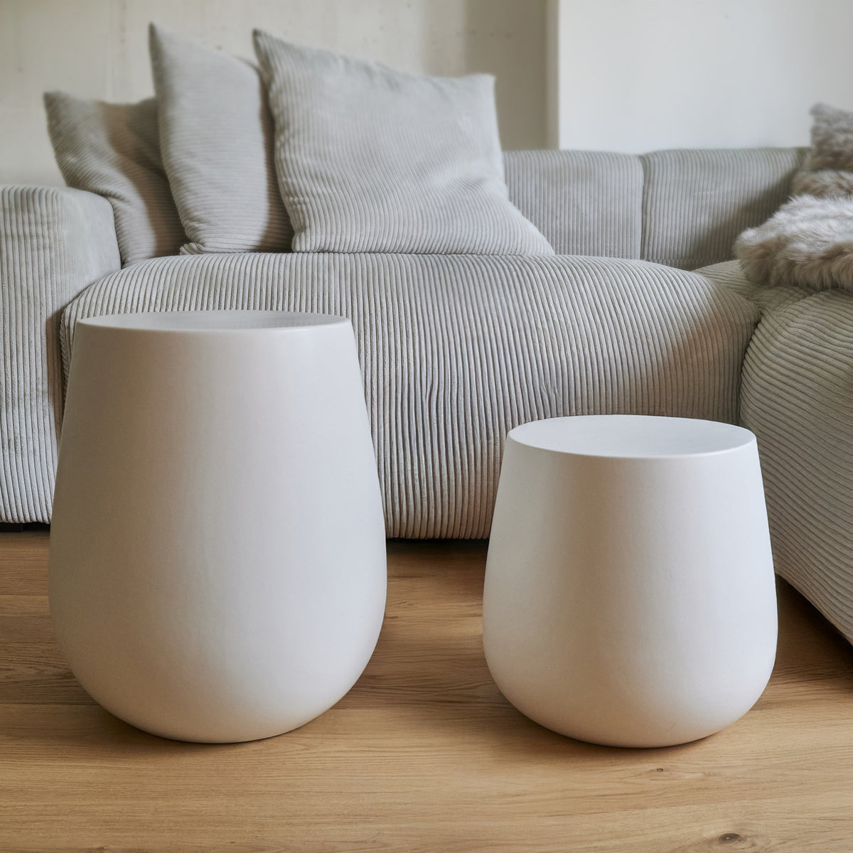DRUM Keramik-Beistelltisch – Off-White