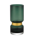 TRIER Green Glass Vase with Gold Band, 28 cm