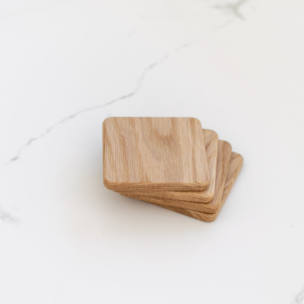 Oak & Walnut Coasters, Set of 4
