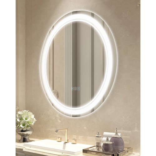 Round LED Bathroom Mirror, 60 cm