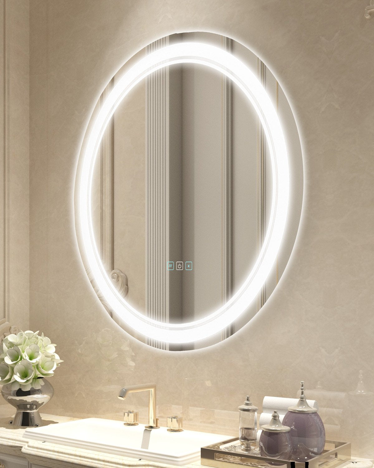 Round LED Bathroom Mirror, 60 cm