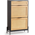 Slim Rattan Shoe Cabinet