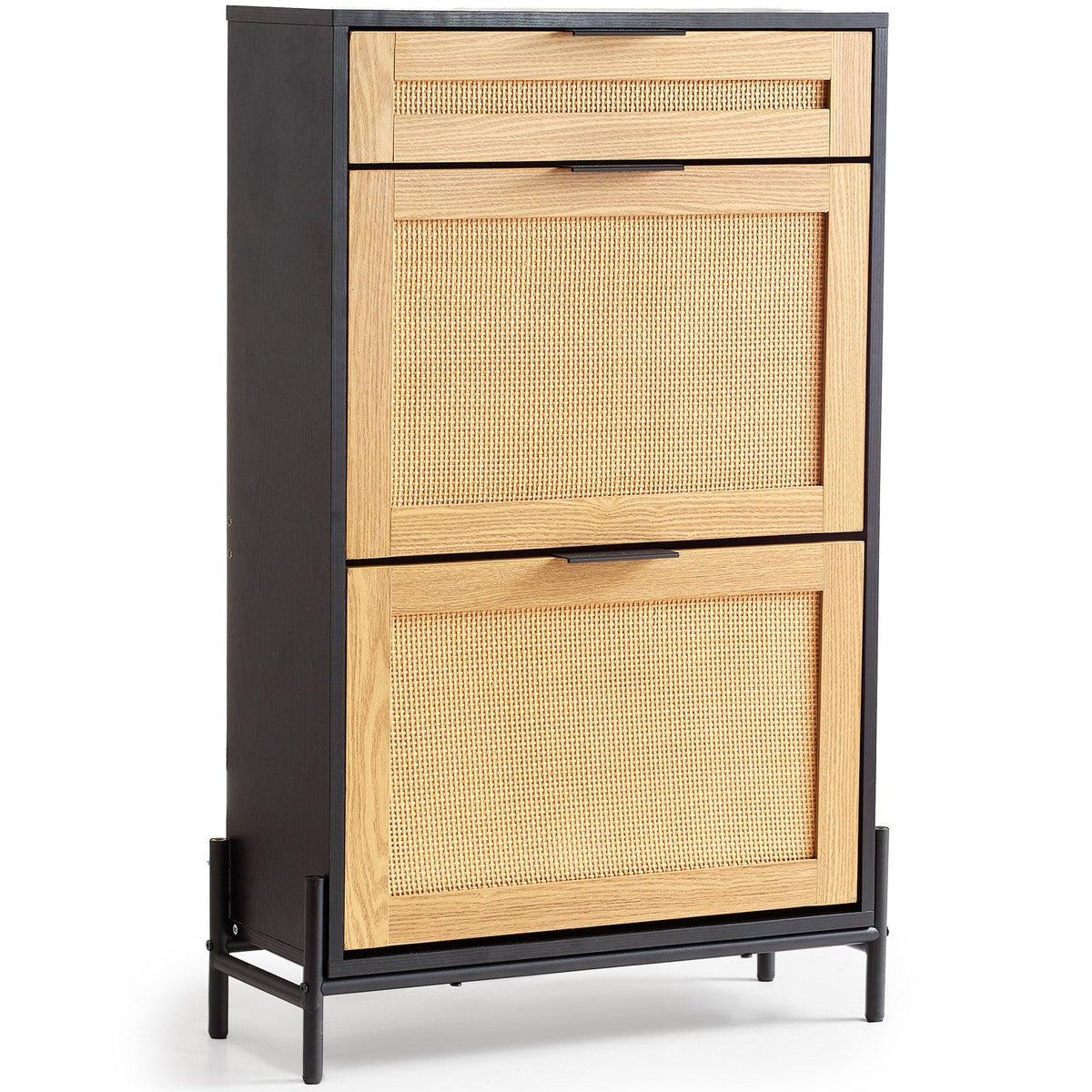Schmaler Rattanschuhschrank