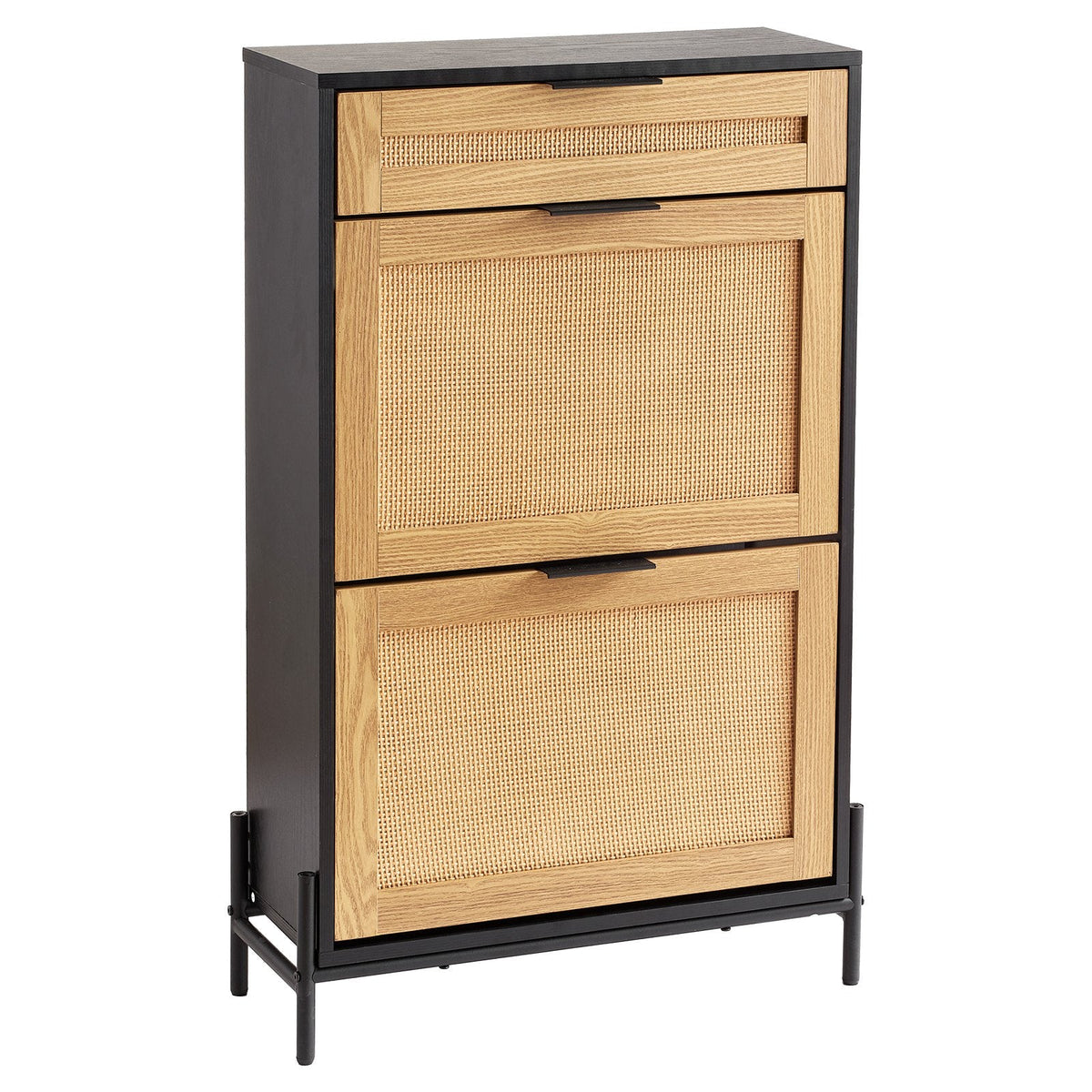 Slim Rattan Shoe Cabinet