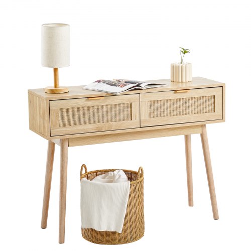Konsolentisch aus Rattan mit 2 Schubladen