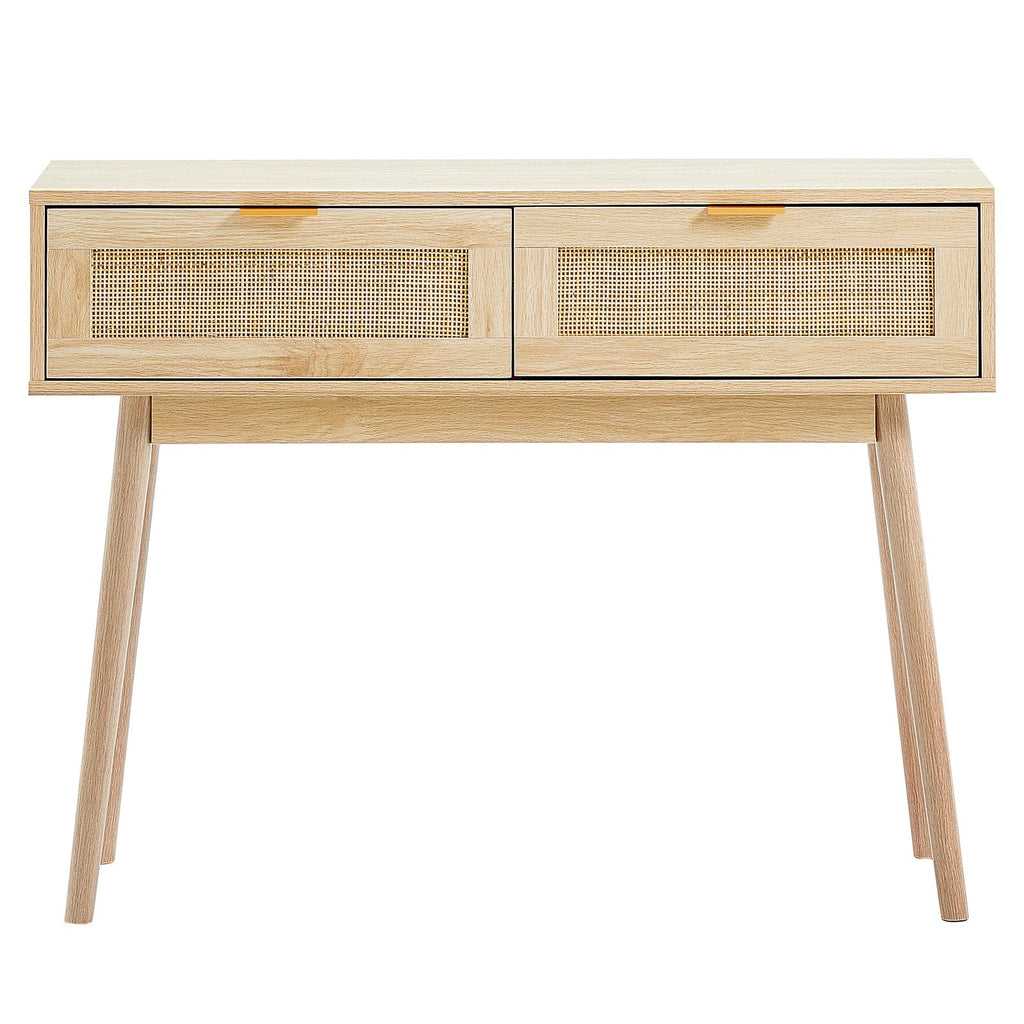 Rattan Console Table with 2 Drawers